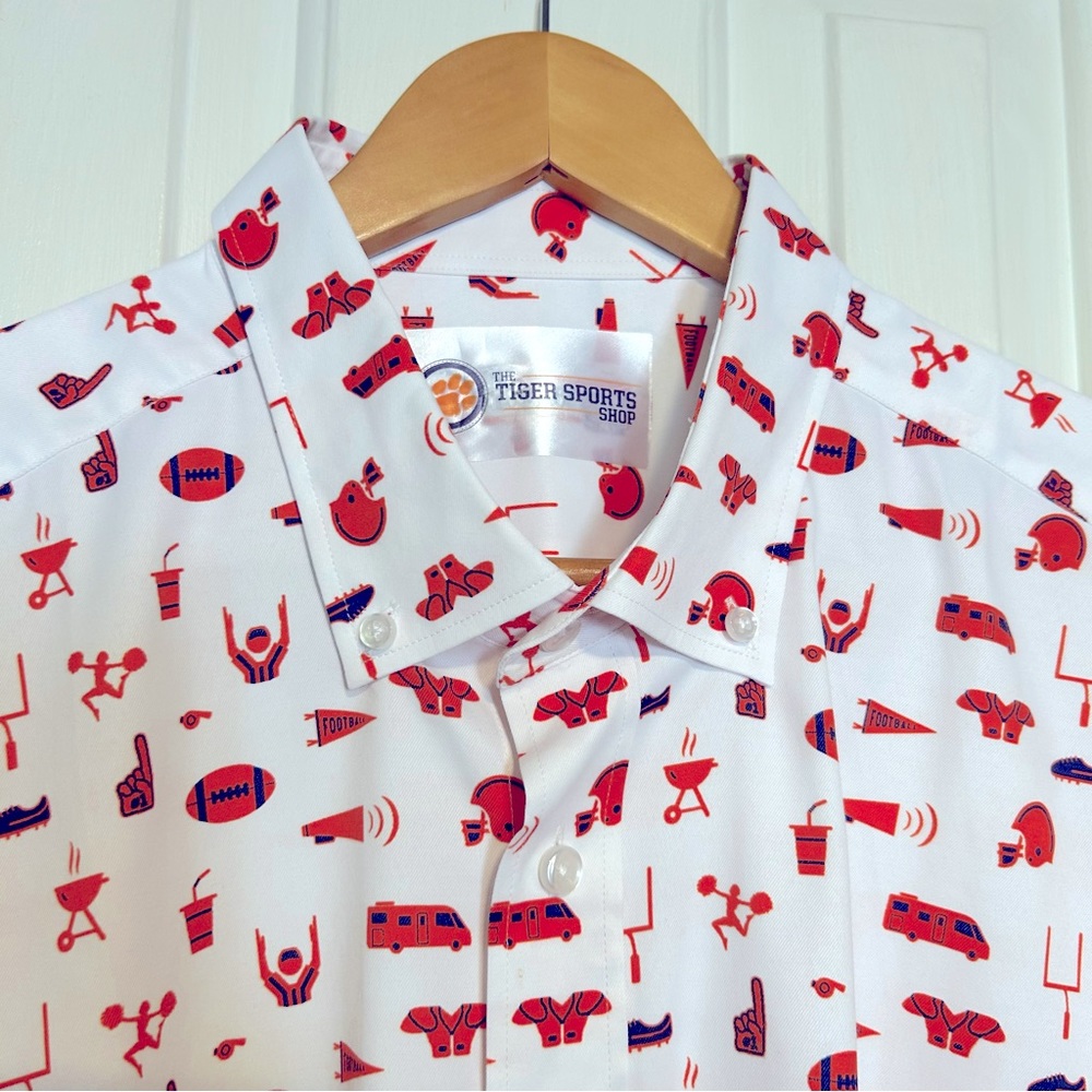 Clemson Tigers Tailgate Button-Down Microfiber Sh… - image 1
